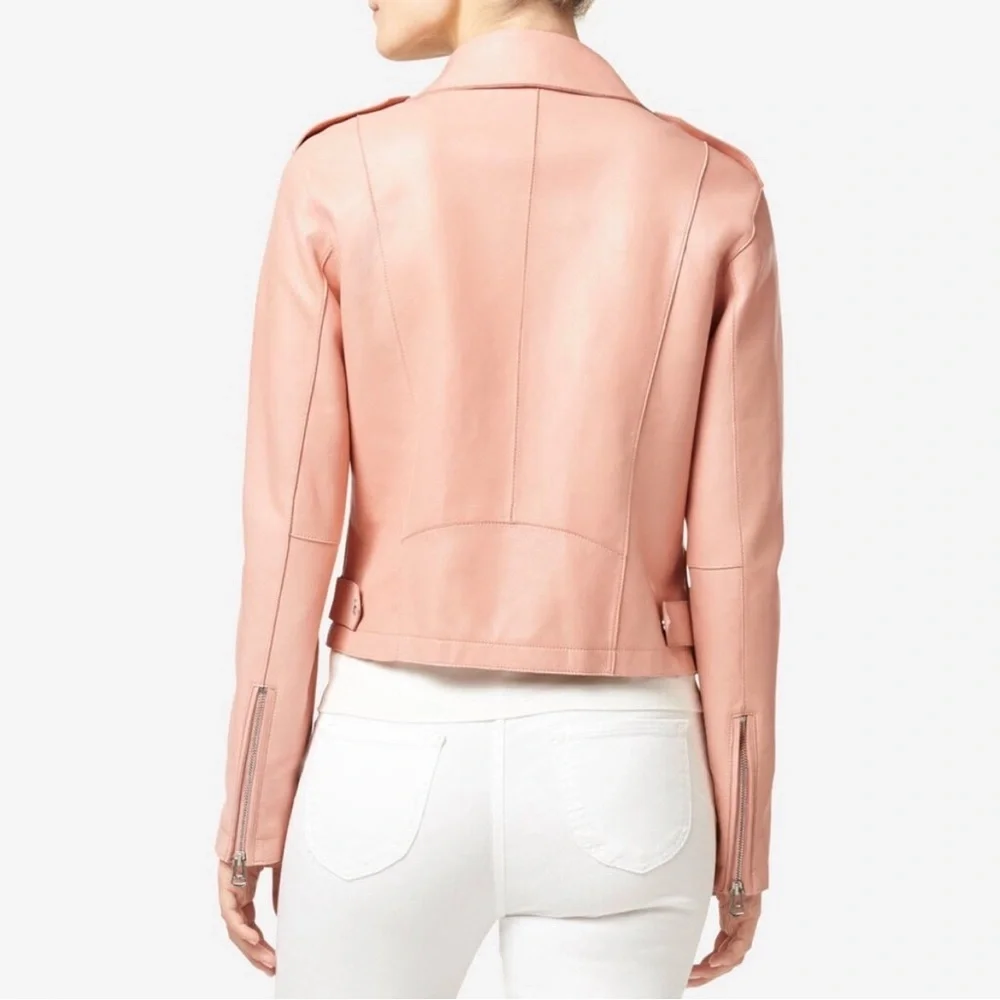 Cole Haan Blush Pink Leather Jacket - Picture 2 of 15